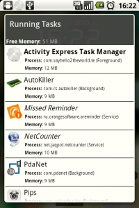 Activity Express Task Manager - менеджер ОЗУ и процессов на OS Android
