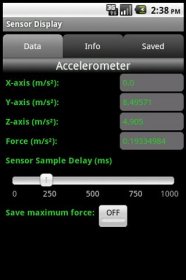 Sensor Display - настройка и тестирование датчиков девайса